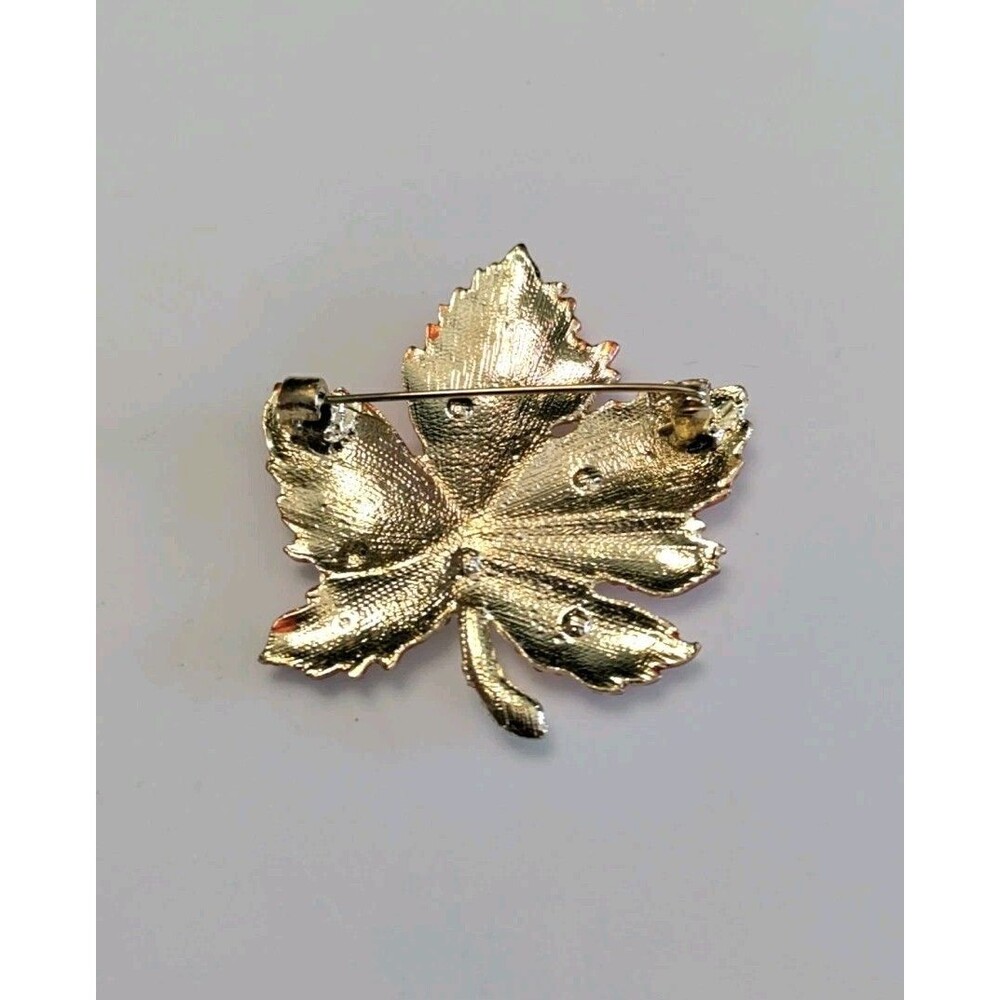 Orange Fall Color Maple Leaf Brooch - Picture 2 of 4